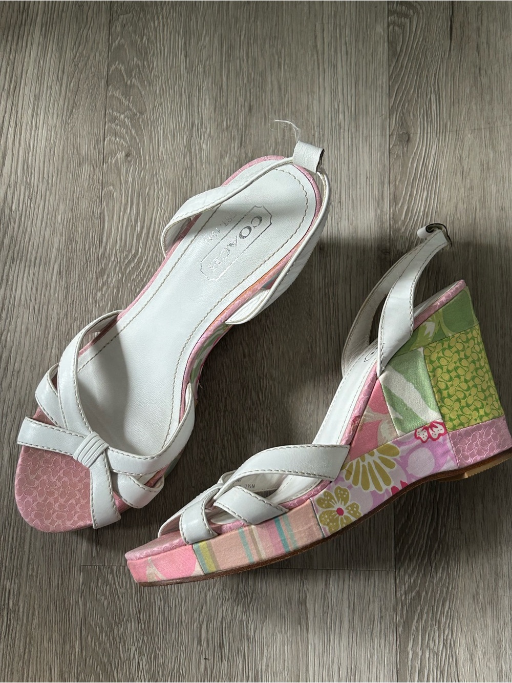 Coach Allie Baby Wedge Patchwork Sandal